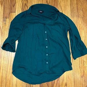 Green Chiffon Button Down